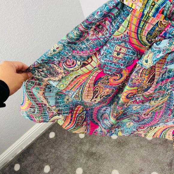 Tommy Hilfiger Paisley Multicolor Bright Rainbow Fit & Flare Dress - Picture 7 of 9